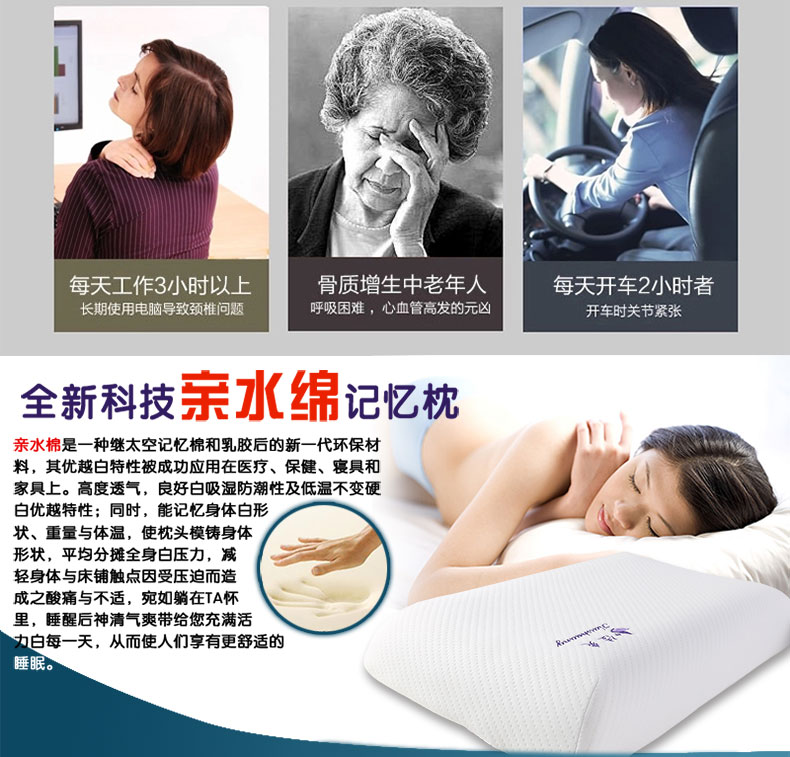 佳爽F21 按摩顆粒記憶枕頭 保護頸椎護頸枕 親水棉健康枕芯 失眠枕頭