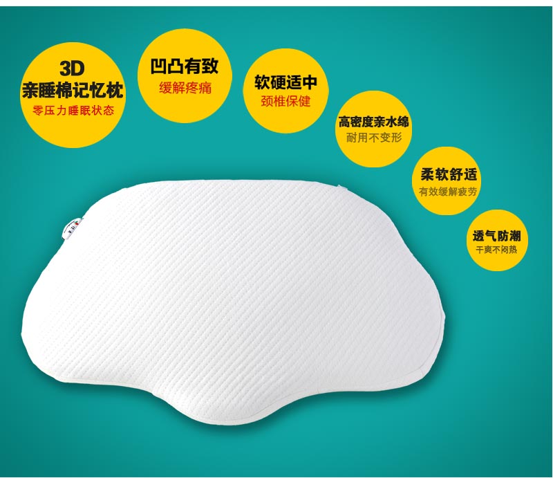 佳爽F18 親水棉護頸椎保健枕頭 釋壓枕 健康失眠鼾枕 慢回彈記憶枕芯